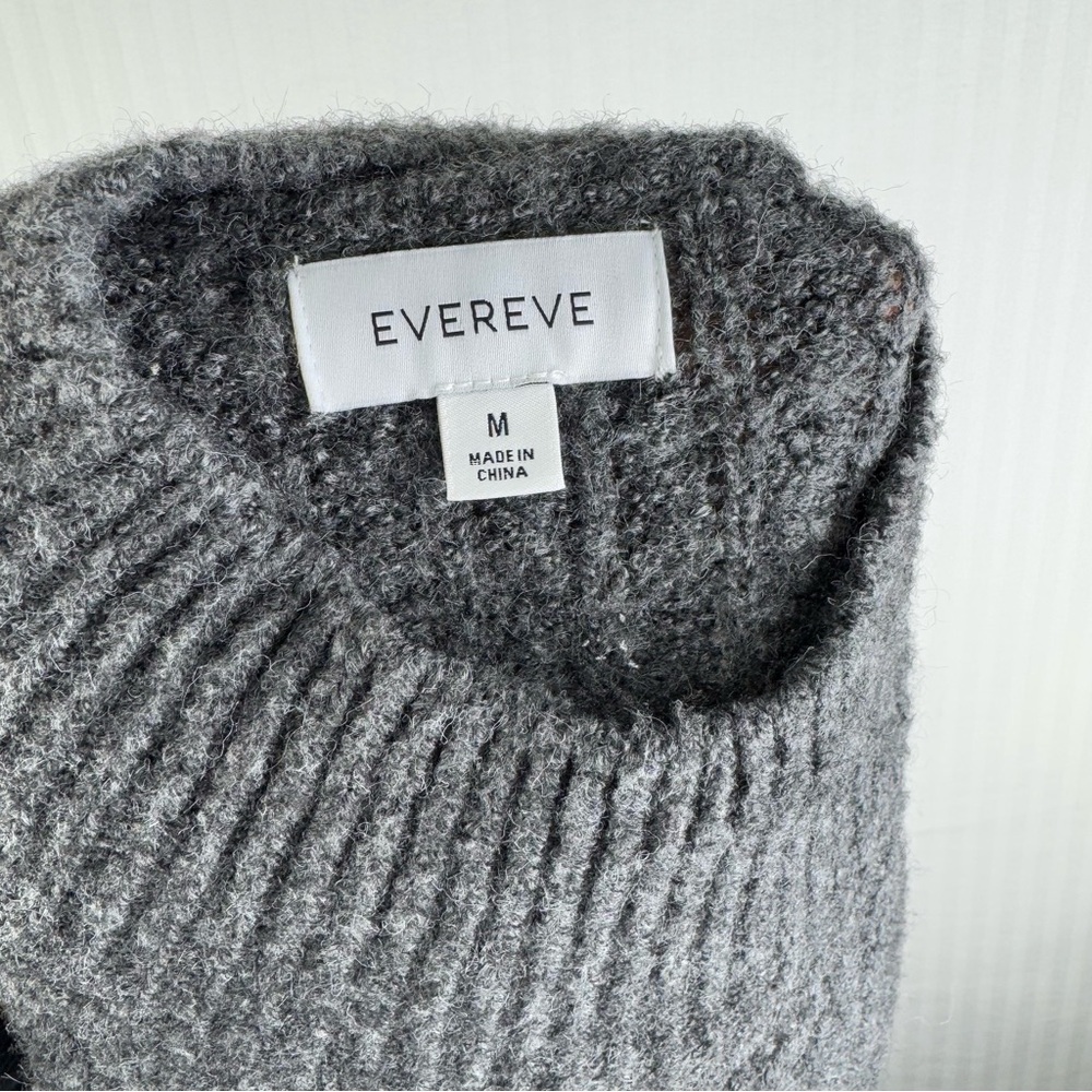 Evereve Avery Gray Cable Tank Sleeveless Mock-Neck Sweater  Vest Size Medium - Picture 3 of 4